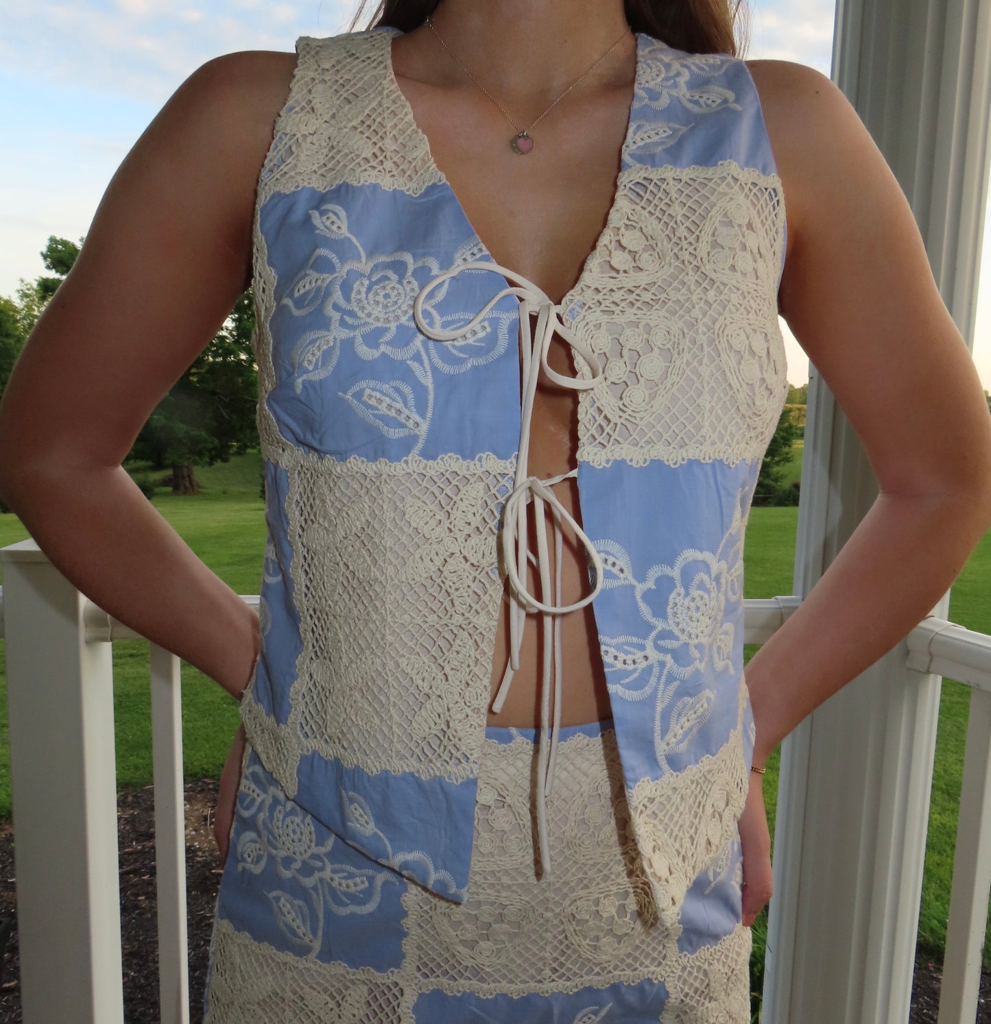 Two Piece Checkered Tie Set