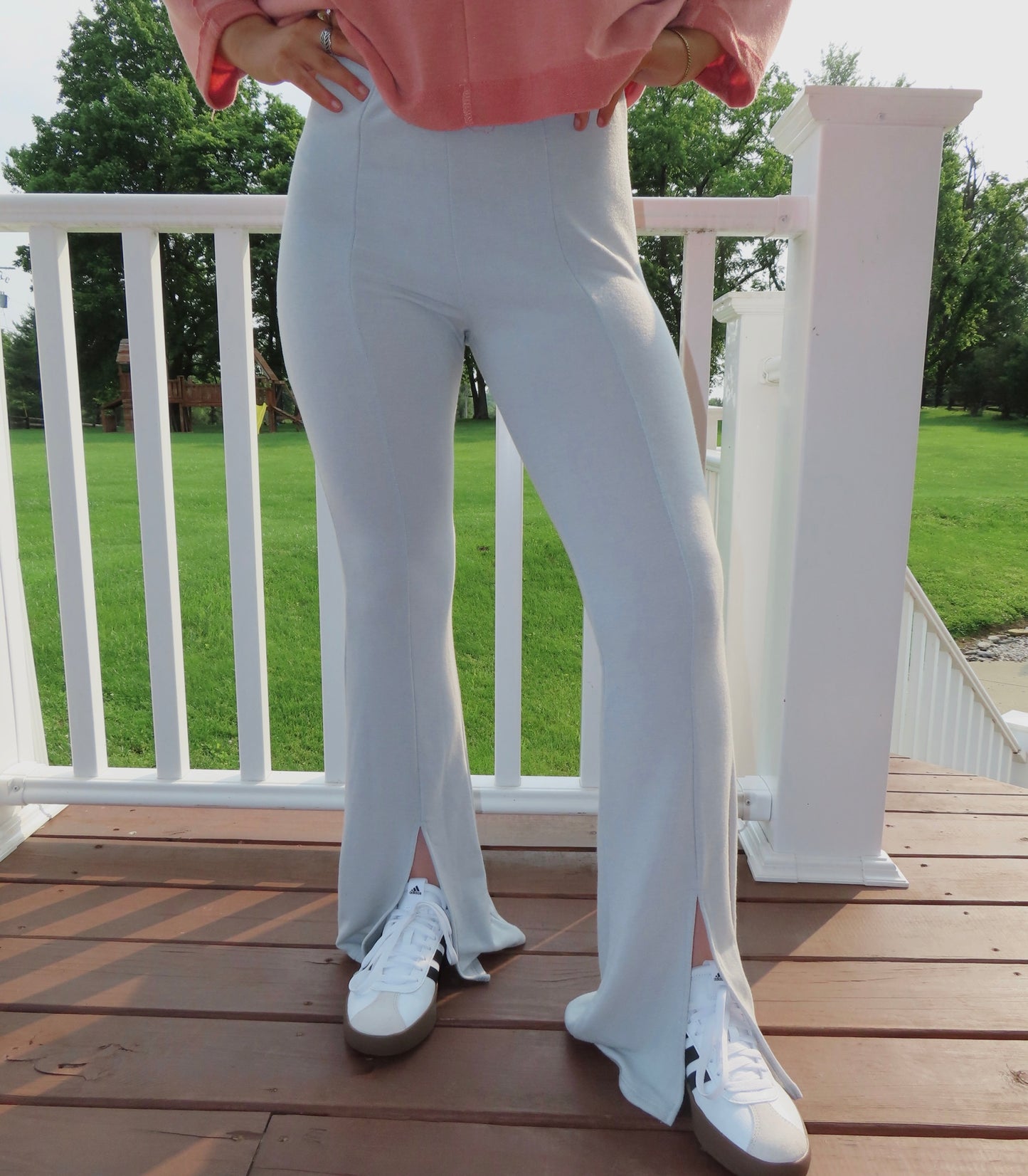 Blair Gray Fitted Cutout Pants