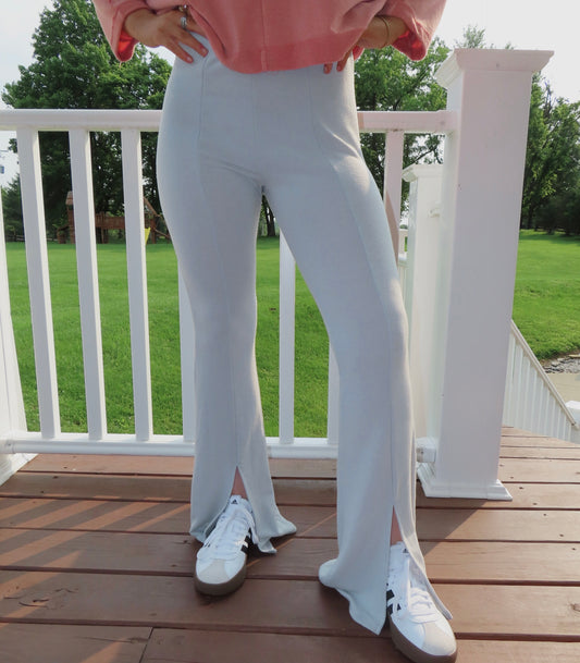 Blair Gray Fitted Cutout Pants