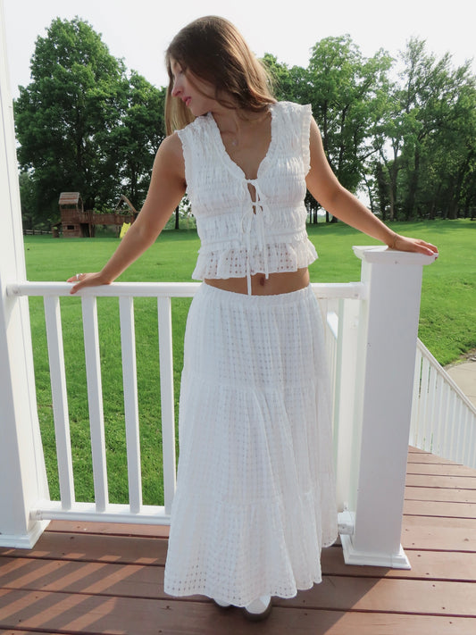 White Ruffle Skirt