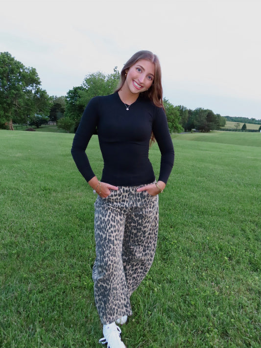 Julia Leopard Barrel Jeans