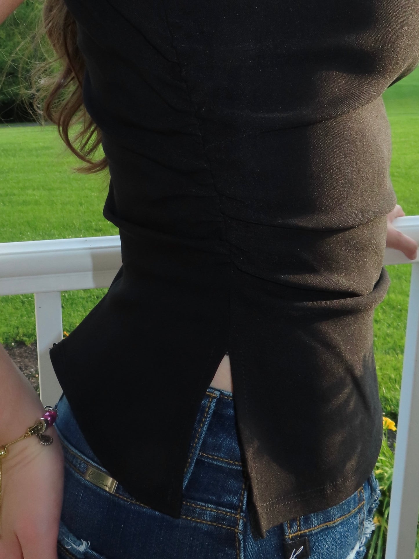 Black Boatneck Top