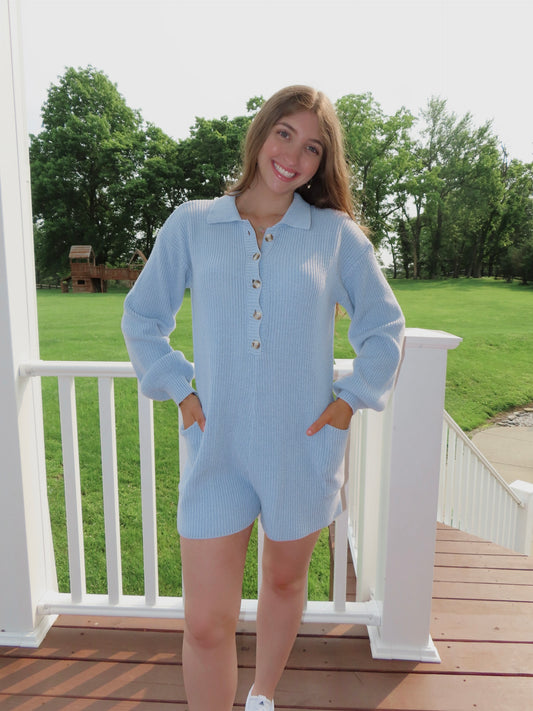 Blue Sweater Romper