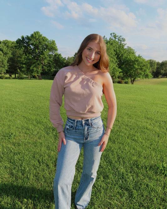 One Shoulder Sweatshirt